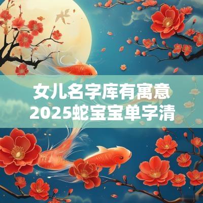 女儿名字库有寓意2025蛇宝宝单字清新淡雅的女生名字