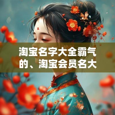 淘宝名字大全霸气的、淘宝会员名大全好听、搞笑淘宝用户名