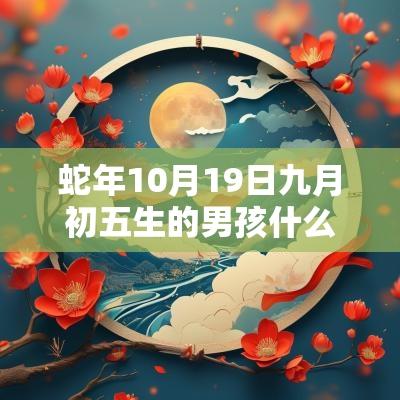 蛇年10月19日九月初五生的男孩什么命吉祥好寓意的名字