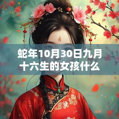 蛇年10月30日九月十六生的女孩什么命寓意优秀的名字
