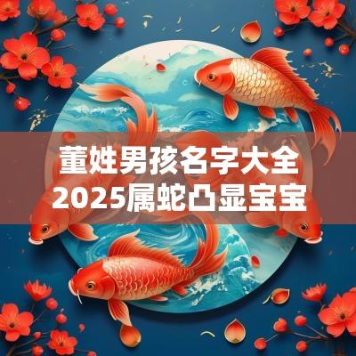 董姓男孩名字大全2025属蛇凸显宝宝有高贵品质的名字
