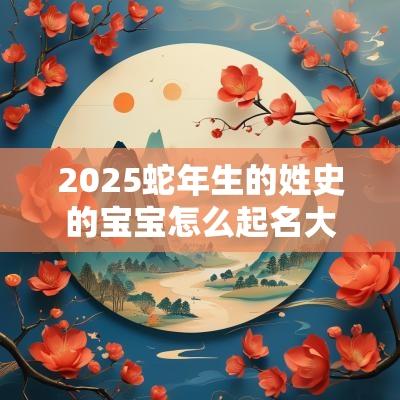 2025蛇年生的姓史的宝宝怎么起名大气的男女宝宝名字