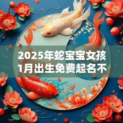 2025年蛇宝宝女孩1月出生免费起名不得不看的名字
