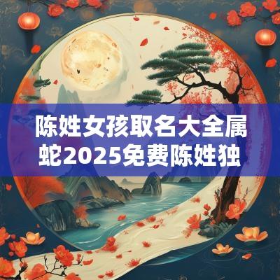 陈姓女孩取名大全属蛇2025免费陈姓独一无二的名字