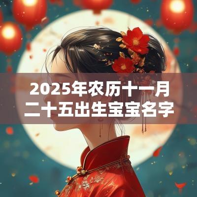 2025年农历十一月二十五出生宝宝名字五行八字起名