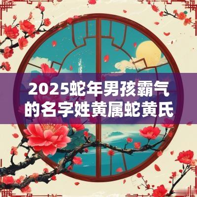 2025蛇年男孩霸气的名字姓黄属蛇黄氏男生小众起名