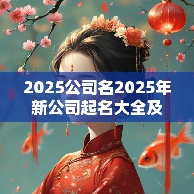 2025公司名2025年新公司起名大全及寓意及吉凶