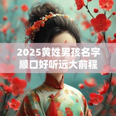 2025黄姓男孩名字顺口好听远大前程的男宝宝起名