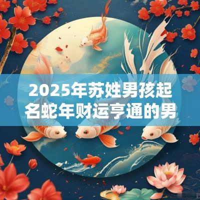 2025年苏姓男孩起名蛇年财运亨通的男宝宝名字苏氏