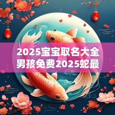 2025宝宝取名大全男孩免费2025蛇最旺男孩名字