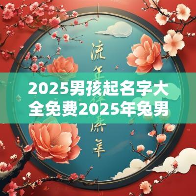 2025男孩起名字大全免费2025年兔男宝宝取名字