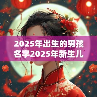 2025年出生的男孩名字2025年新生儿取名字大全