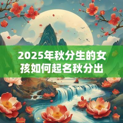2025年秋分生的女孩如何起名秋分出生的女宝宝取名