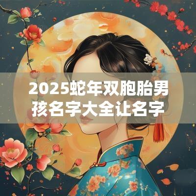 2025蛇年双胞胎男孩名字大全让名字大气又有内涵