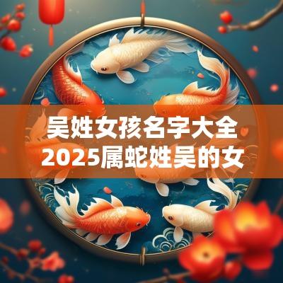 吴姓女孩名字大全2025属蛇姓吴的女孩名字大全属蛇