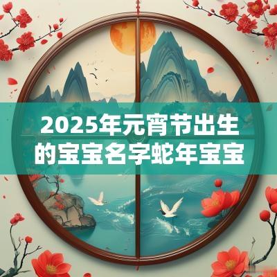 2025年元宵节出生的宝宝名字蛇年宝宝取名最佳用字