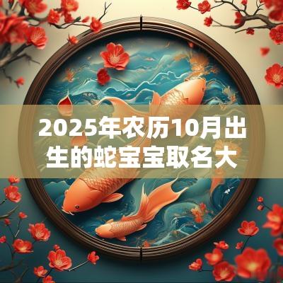 2025年农历10月出生的蛇宝宝取名大气好听的名字