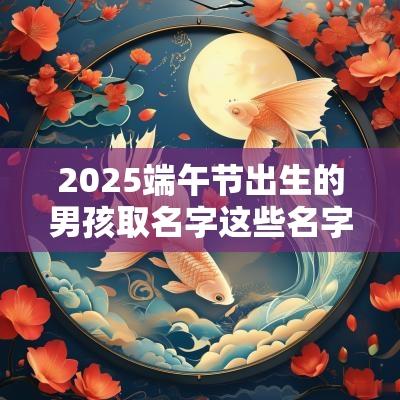 2025端午节出生的男孩取名字这些名字吉利又发财