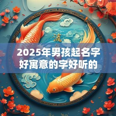 2025年男孩起名字好寓意的字好听的男宝宝取名大全
