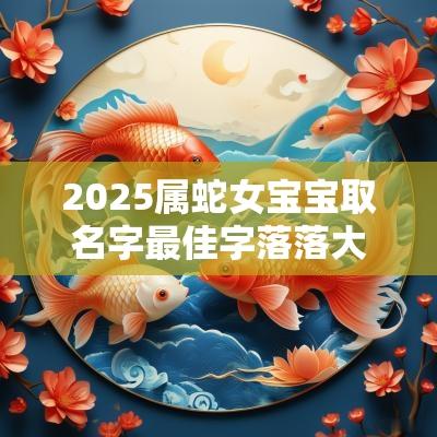 2025属蛇女宝宝取名字最佳字落落大方的女宝宝名字