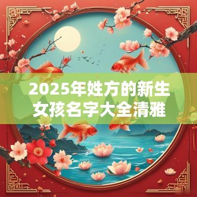 2025年姓方的新生女孩名字大全清雅多才的女孩名字