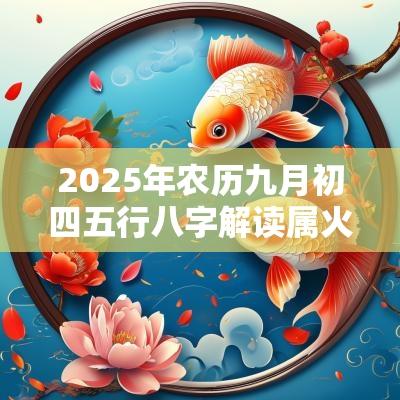 2025年农历九月初四五行八字解读属火的起名宜用字