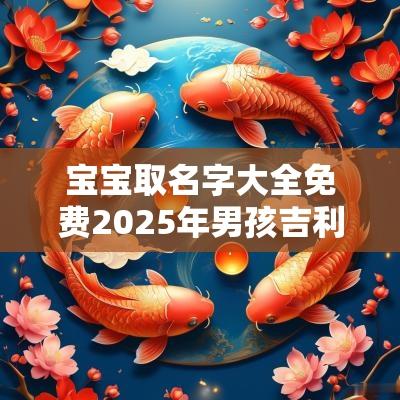 宝宝取名字大全免费2025年男孩吉利顺口的男孩名字 宝宝取名字大全免费2025年男孩吉利顺口的男孩名字