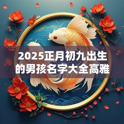 2025正月初九出生的男孩名字大全高雅的男宝宝名字
