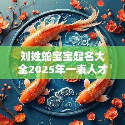 刘姓蛇宝宝起名大全2025年一表人才的蛇年小孩名字