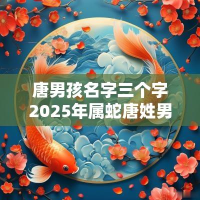 唐男孩名字三个字2025年属蛇唐姓男孩取名100分