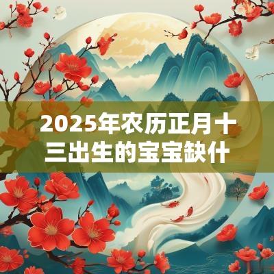 2025年农历正月十三出生的宝宝缺什么取名怎样好听