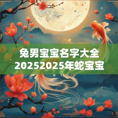 兔男宝宝名字大全20252025年蛇宝宝适合的名字