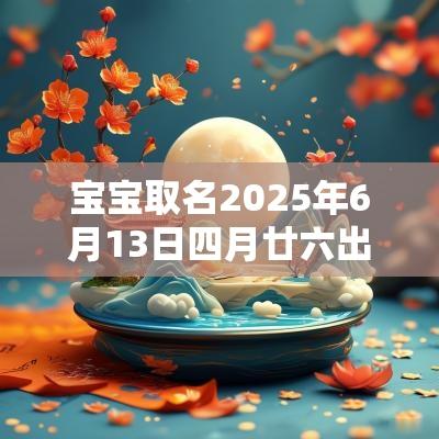 宝宝取名2025年6月13日四月廿六出生的男生起名