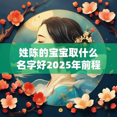 姓陈的宝宝取什么名字好2025年前程似锦的孩子起名