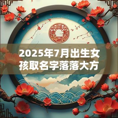 2025年7月出生女孩取名字落落大方的女宝宝名字