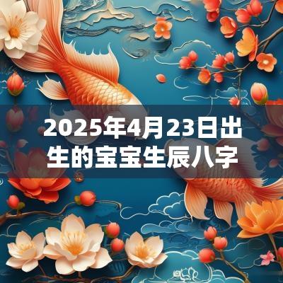 2025年4月23日出生的宝宝生辰八字取名如何改运