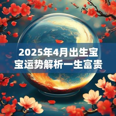 2025年4月出生宝宝运势解析一生富贵吉祥好名搭配