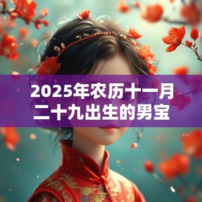 2025年农历十一月二十九出生的男宝宝缺火周易取名