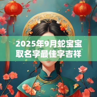 2025年9月蛇宝宝取名字最佳字吉祥的孩子名字集锦