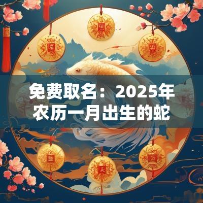 免费取名：2025年农历一月出生的蛇宝宝在线起名解析