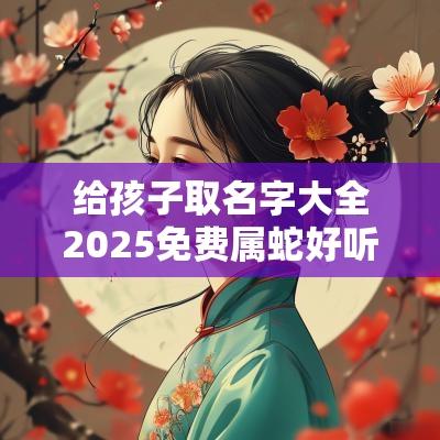 给孩子取名字大全2025免费属蛇好听的宝宝起名合集