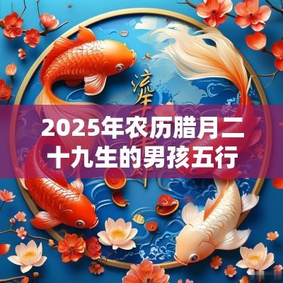 2025年农历腊月二十九生的男孩五行属水取名宜用字