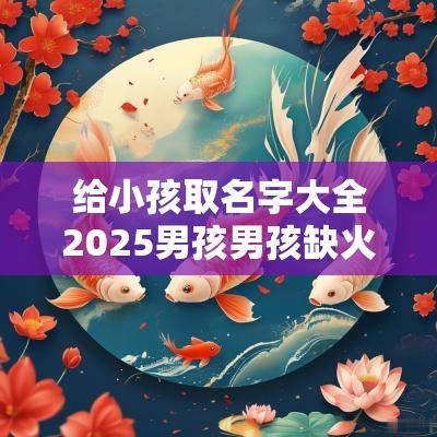 给小孩取名字大全2025男孩男孩缺火文雅的名字推荐