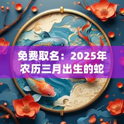 免费取名：2025年农历三月出生的蛇宝宝在线起名解析