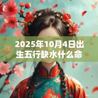2025年10月4日出生五行缺水什么命算命取名测试