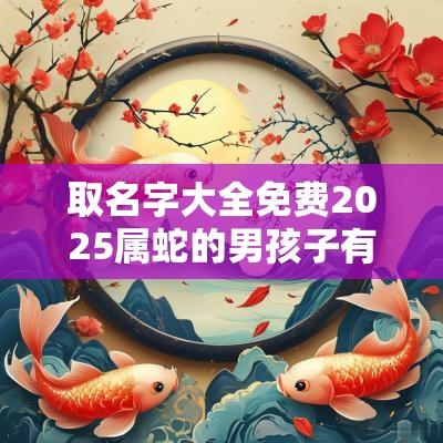 取名字大全免费2025属蛇的男孩子有涵养的宝宝名字