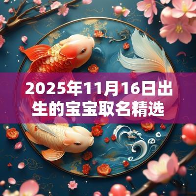 2025年11月16日出生的宝宝取名精选寓意好的字