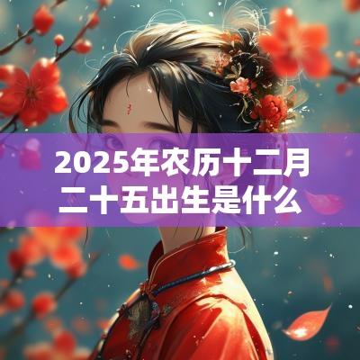 2025年农历十二月二十五出生是什么命怎样取名最好