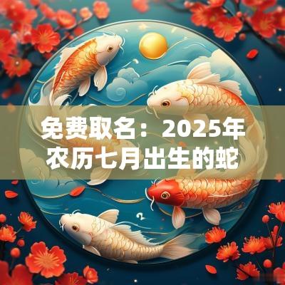 免费取名：2025年农历七月出生的蛇宝宝在线起名解析
