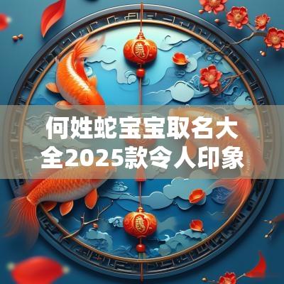何姓蛇宝宝取名大全2025款令人印象深刻的名字合集